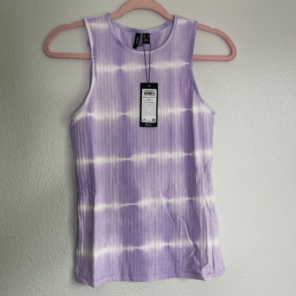VERO MODA Women's Tie Dye Tank Top Purple Size M - Picture 2 of 3
